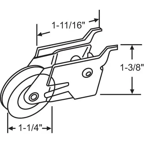 Patio Door Roller Assembly 1-1/4in Precision Steel Wheel Patio Door Roller Assembly 1-1/4in Precision Steel Wheel