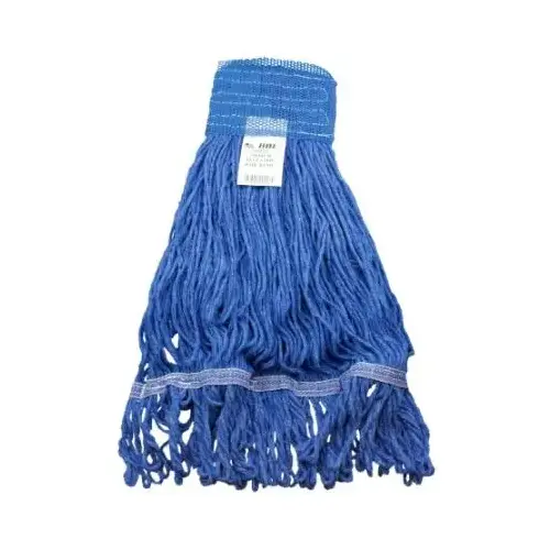 Looped End Mop Head, Wide Band, 12 oz, Medium, Blue Looped End Mop Head, Wide Band, 12 oz, Medium, Blue