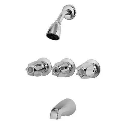 221-001 TUB/SHOWR FAUCET 3-MTL HDL CHROME 221-001 TUB/SHOWR FAUCET 3-MTL HDL CHROME