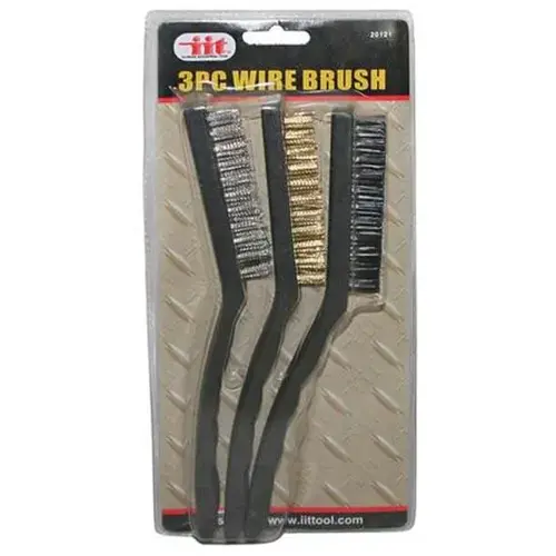 Plastic Handle Wire Brush Set, Assorted Bristles, Pack of 3 Plastic Handle Wire Brush Set, Assorted Bristles, Pack of 3