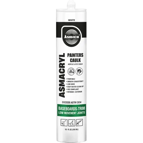 Acrylic Latex Painter's Caulk, 9.5 oz, White Acrylic Latex Painter's Caulk, 9.5 oz, White