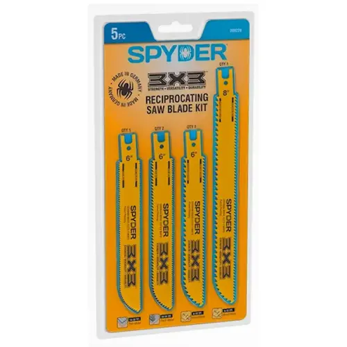 3X3 Double-Edged Reciprocating Saw Blades, 6" & 8" Lengths, Pack of 5 3X3 Double-Edged Reciprocating Saw Blades, 6" & 8" Lengths, Pack of 5