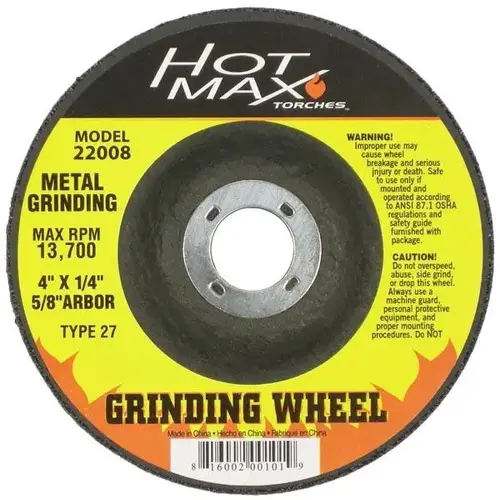 GRINDING WHEEL HUBLESS 1/4 X 5/8 X 4 IN GRINDING WHEEL HUBLESS 1/4 X 5/8 X 4 IN