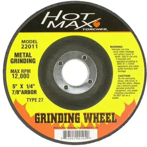 HBLESS GRIND WHEEL 1/4 X 7/8 X 5 IN HBLESS GRIND WHEEL 1/4 X 7/8 X 5 IN