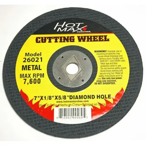 CUT OFF WHEEL TP-1 1/8 X 5/8 X 7 IN MASNRY CUT OFF WHEEL TP-1 1/8 X 5/8 X 7 IN MASNRY