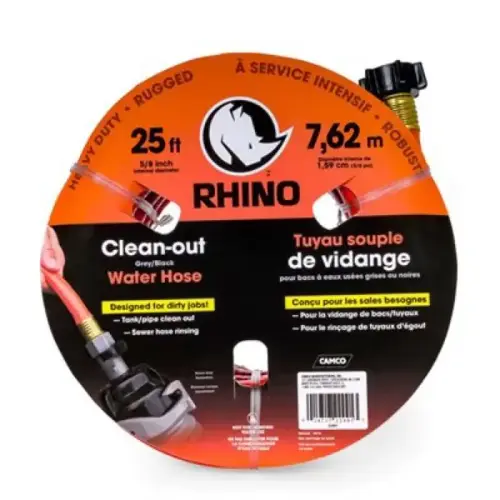 RHINOFLEX 25FTCLEAN OUT GRAY/BLACK RHINOFLEX 25FTCLEAN OUT GRAY/BLACK