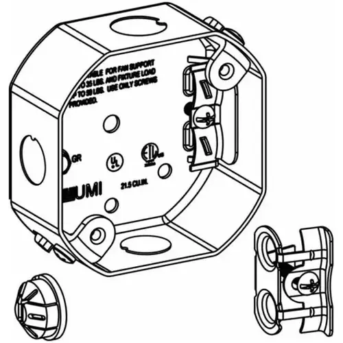 Fan Support Box, 1-1/2" Deep, 70 lb Load Rated Fan Support Box, 1-1/2" Deep, 70 lb Load Rated