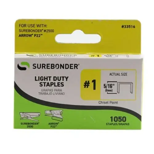 STAPLES LT DUTY #1 5/16IN 1050/BOX STAPLES LT DUTY #1 5/16IN 1050/BOX