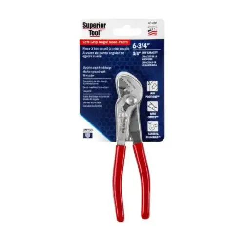 6-3/4" Angle Nose Slip Joint Pliers, Softgrip 6-3/4" Angle Nose Slip Joint Pliers, Softgrip