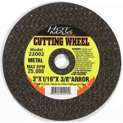 TP-1 CUT OFF WHEEL 1/16 X 3/8 X 3 IN TP-1 CUT OFF WHEEL 1/16 X 3/8 X 3 IN