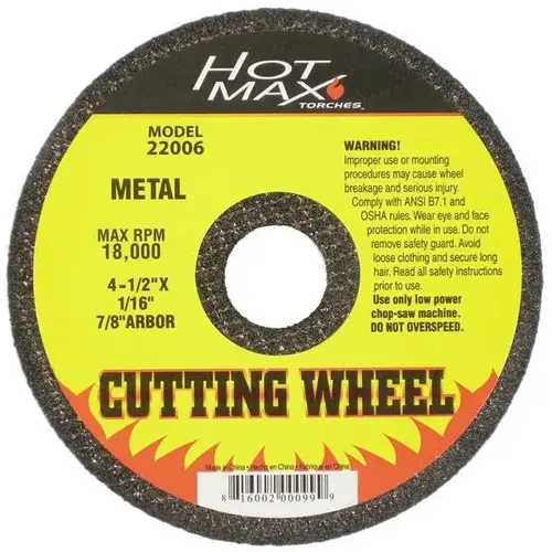 CUT OFF WHEEL 1/16 X 7/8 X 4-1/2 IN CUT OFF WHEEL 1/16 X 7/8 X 4-1/2 IN