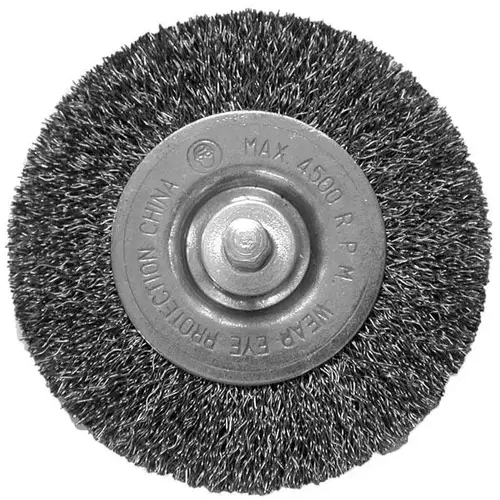 Crimped Wire Wheel, 3 inch, Fine Carbon Steel, 1/4 inch Hex Shank Crimped Wire Wheel, 3 inch, Fine Carbon Steel, 1/4 inch Hex Shank