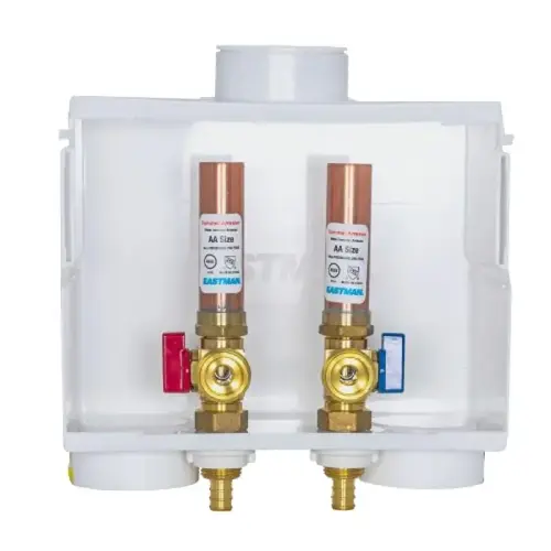 Washing Machine Outlet Box, Dual Drain, Hammer Arrestor, PEX F180 Washing Machine Outlet Box, Dual Drain, Hammer Arrestor, PEX F180