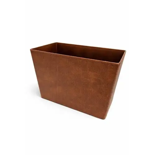 Signature Dual Chamber Vegan Leather 18 Qt Wastebasket Brown - pack of 6 Signature Dual Chamber Vegan Leather 18 Qt Wastebasket Brown - pack of 6