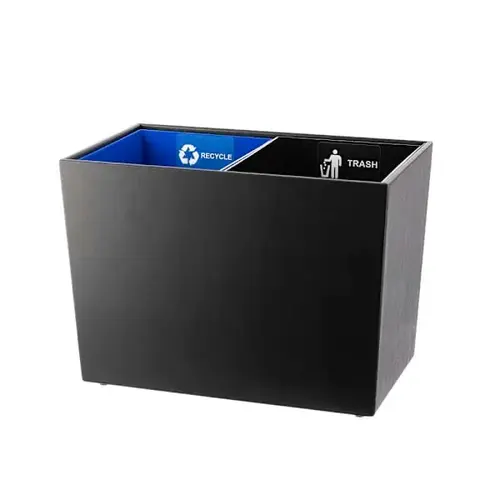 Executive Dual Chamber Vegan Leather 18 Quart Wastebasket Blk - pack of 6 Executive Dual Chamber Vegan Leather 18 Quart Wastebasket Blk - pack of 6