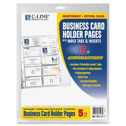 Business Card Refill Pages For Binders - pack of 5 Business Card Refill Pages For Binders - pack of 5
