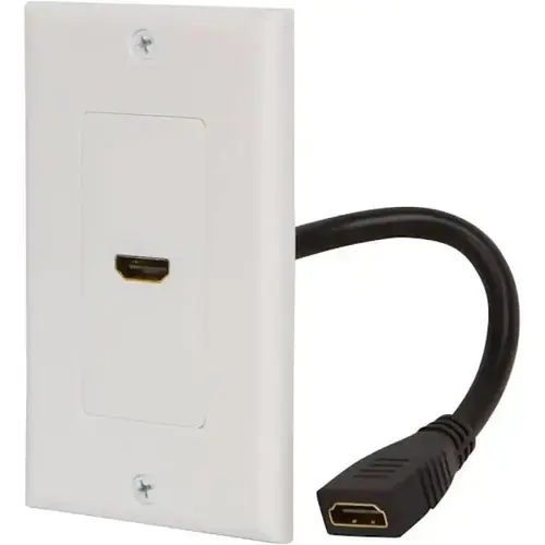 Hdmi Wall Plate, White - pack of 5 Hdmi Wall Plate, White - pack of 5