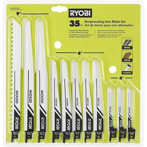 Multi-Material Reciprocating Saw Blade Set - pack of 35 Multi-Material Reciprocating Saw Blade Set - pack of 35