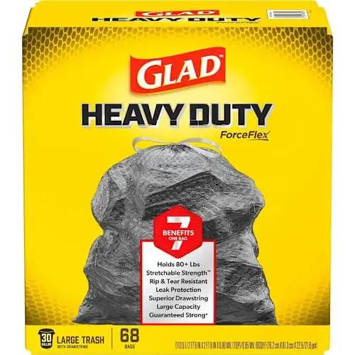 Forceflex 30-Gal Large Drawstring Trash Bag Heavy Duty - pack of 68 Forceflex 30-Gal Large Drawstring Trash Bag Heavy Duty - pack of 68