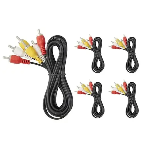6 Ft. 3-Rca Male-To-Male Cable - pack of 5 6 Ft. 3-Rca Male-To-Male Cable - pack of 5