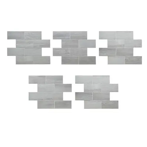 Collage Backsplash Tile, Peel & Stick, Gray Subway - pack of 5 Collage Backsplash Tile, Peel & Stick, Gray Subway - pack of 5