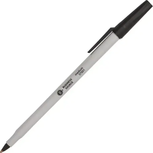 Medium Point Ballpoint Stick Pens Black - pack of 12 Medium Point Ballpoint Stick Pens Black - pack of 12