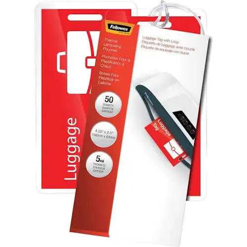 Luggage Tag Laminating Pouches - pack of 50 Luggage Tag Laminating Pouches - pack of 50