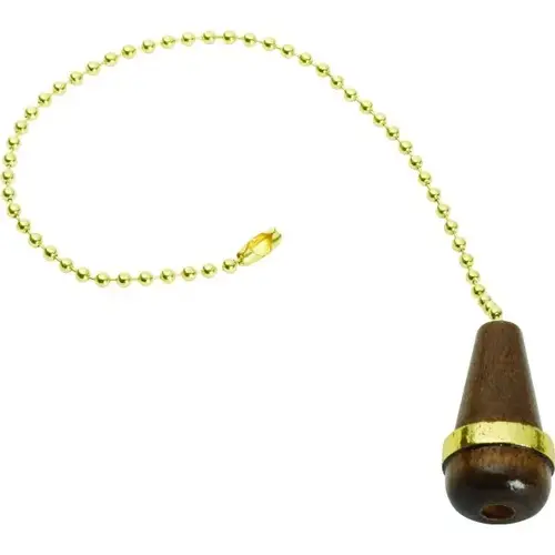 Pull Chain Brass 12" Walnut And Brass - pack of 4 Pull Chain Brass 12" Walnut And Brass - pack of 4