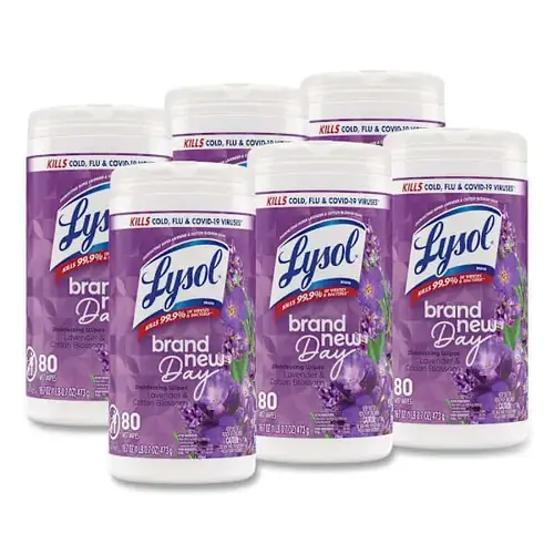 Disinfecting Wipes 1-Ply 7 X 7.25 Lavender/Cotton Blossom White - pack of 6 Disinfecting Wipes 1-Ply 7 X 7.25 Lavender/Cotton Blossom White - pack of 6