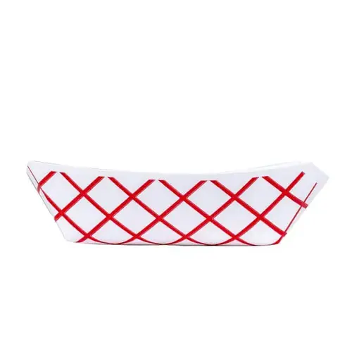 J50 Food Tray 1/2-Lb Red Checkpaper Clay Coated # - pack of 1000 J50 Food Tray 1/2-Lb Red Checkpaper Clay Coated # - pack of 1000