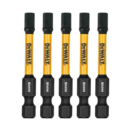 DEWALT Insert Bit, 5 mm Drive, Hex Drive, 1/4 in Shank, Hex Shank, 2-1/4 in L, Steel DEWALT Insert Bit, 5 mm Drive, Hex Drive, 1/4 in Shank, Hex Shank, 2-1/4 in L, Steel