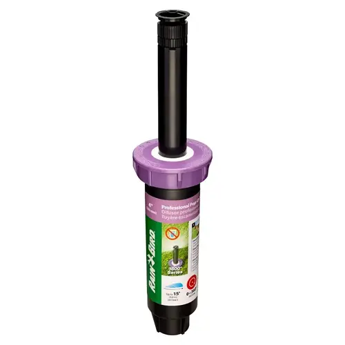 Rain Bird 1800 Series Sprinkler, 1/2 in Connection, FNPT, 4 in H Pop-Up, 15 ft, Fixed Nozzle Rain Bird 1800 Series Sprinkler, 1/2 in Connection, FNPT, 4 in H Pop-Up, 15 ft, Fixed Nozzle