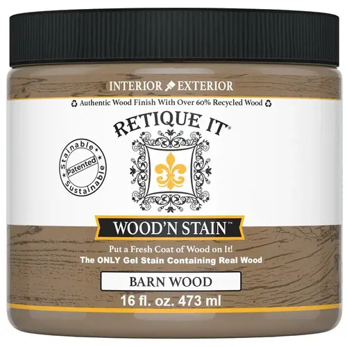 Retique It Wood'n Stain Wood Stain, Barn Wood, Gel, 16 oz Retique It Wood'n Stain Wood Stain, Barn Wood, Gel, 16 oz