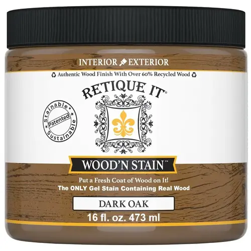 Retique It Wood'n Stain Wood Stain, Dark Oak, Gel, 16 oz Retique It Wood'n Stain Wood Stain, Dark Oak, Gel, 16 oz