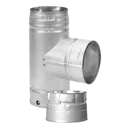 DuraVent PelletVent Tee with Cap, 3 in, Stainless Steel DuraVent PelletVent Tee with Cap, 3 in, Stainless Steel