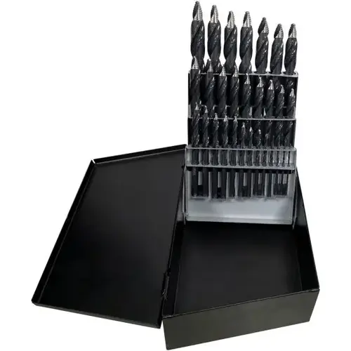 TS29 Mechanics Length 29-Piece Turbostep Twist Drill Bit Set, 1/16 to 3/8 in, High Speed Steel TS29 Mechanics Length 29-Piece Turbostep Twist Drill Bit Set, 1/16 to 3/8 in, High Speed Steel