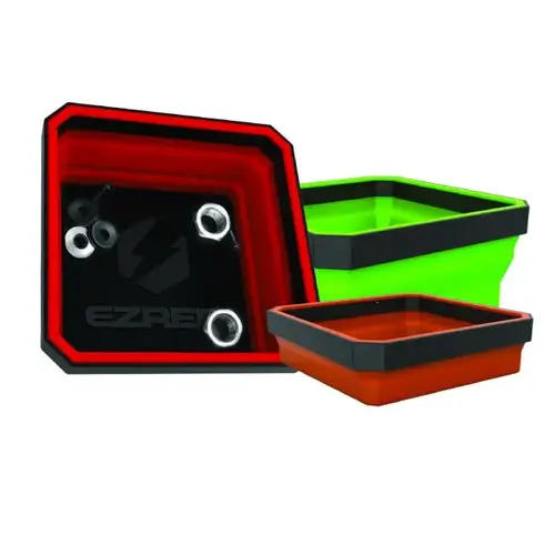 Expandable Parts Tray with Magnetic Bottom; (1) Red, (1) Orange, (1) Green Expandable Parts Tray with Magnetic Bottom; (1) Red, (1) Orange, (1) Green