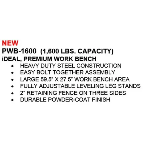 Premium Work Bench - 1,600 lbs. Cap. (XH-WB-II) Premium Work Bench - 1,600 lbs. Cap. (XH-WB-II)