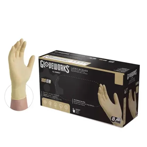 L Gloveworks HD P/F Textured Latex Gloves - Case L Gloveworks HD P/F Textured Latex Gloves - Case