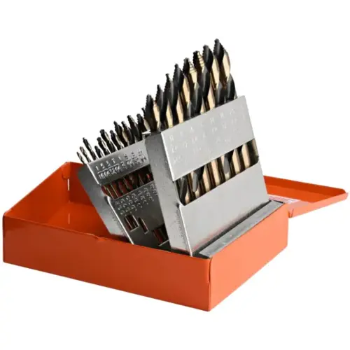 21 Piece Mechanics Length Step Point Drill Bit Set 1/16"-3/8" by 64ths 21 Piece Mechanics Length Step Point Drill Bit Set 1/16"-3/8" by 64ths