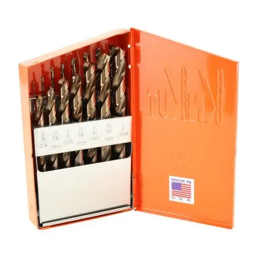 KnKut 15 Piece HD Hex Shank M35 Cobalt Jobber Length Drill Bit Set 1/16"-1/2" KnKut 15 Piece HD Hex Shank M35 Cobalt Jobber Length Drill Bit Set 1/16"-1/2"