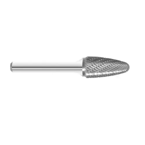 KK14-SF-5 SF-5 Round Tree Cut Carbide Burr 1/2" x 1" x 2-3/4" OAL w 1/4" Shank KK14-SF-5 SF-5 Round Tree Cut Carbide Burr 1/2" x 1" x 2-3/4" OAL w 1/4" Shank