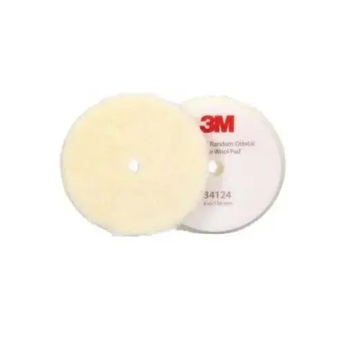 3M Perfect-It 34124 Random Orbital Compounding Pad, 6 in Dia, Coarse, Hook and Loop Attachment, Wool Pad, White 3M Perfect-It 34124 Random Orbital Compounding Pad, 6 in Dia, Coarse, Hook and Loop Attachment, Wool Pad, White