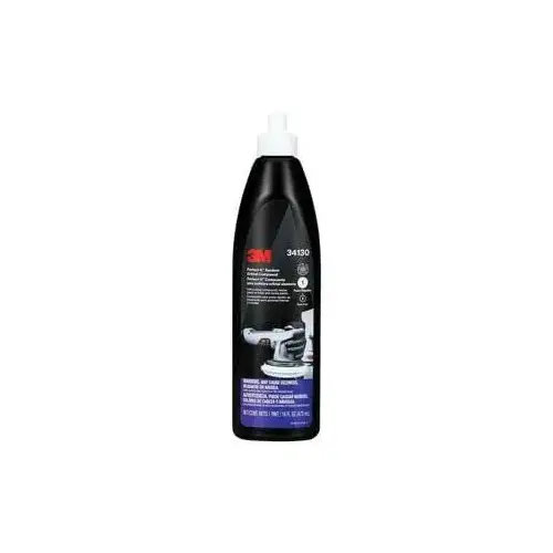 3M Perfect-It 34130 Random Orbital Compound, 1 pt Bottle, Liquid, White 3M Perfect-It 34130 Random Orbital Compound, 1 pt Bottle, Liquid, White