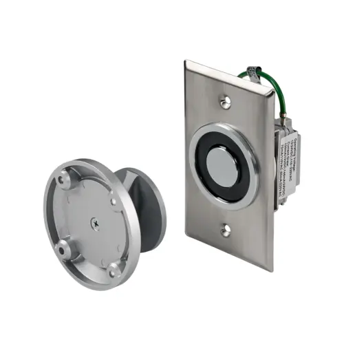 UL Recess Mounted Magnetic Door Holder with Tri Voltage Stainless Steel Finish UL Recess Mounted Magnetic Door Holder with Tri Voltage Stainless Steel Finish