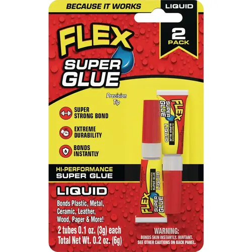 Flex 0.1 Oz. Liquid Super Glue - pack of 2 Flex 0.1 Oz. Liquid Super Glue - pack of 2