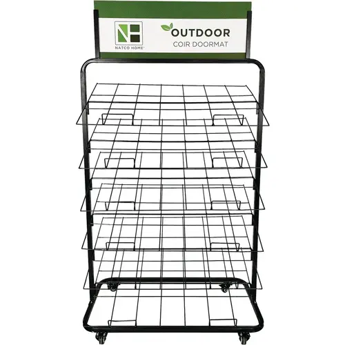 72 In. x 36 In. 6-Shelf Steel Black Doormat Display Rack 72 In. x 36 In. 6-Shelf Steel Black Doormat Display Rack