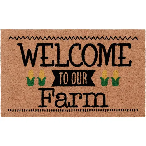 18 In. x 30 In. Coir Outdoor Doormat, Welcome To Our Farm 18 In. x 30 In. Coir Outdoor Doormat, Welcome To Our Farm