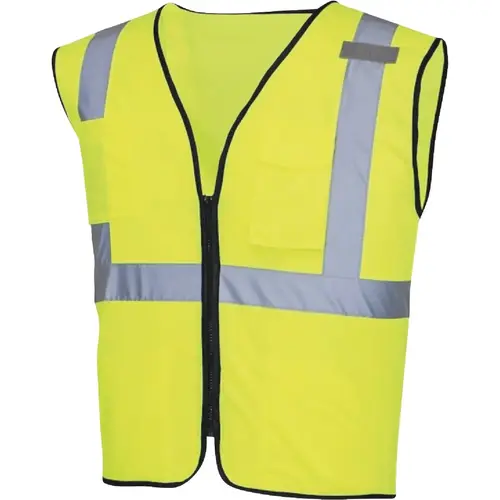 ANSI Class 2 Hi Vis Lime Solid Safety Vest, 1 Size Fits Most ANSI Class 2 Hi Vis Lime Solid Safety Vest, 1 Size Fits Most
