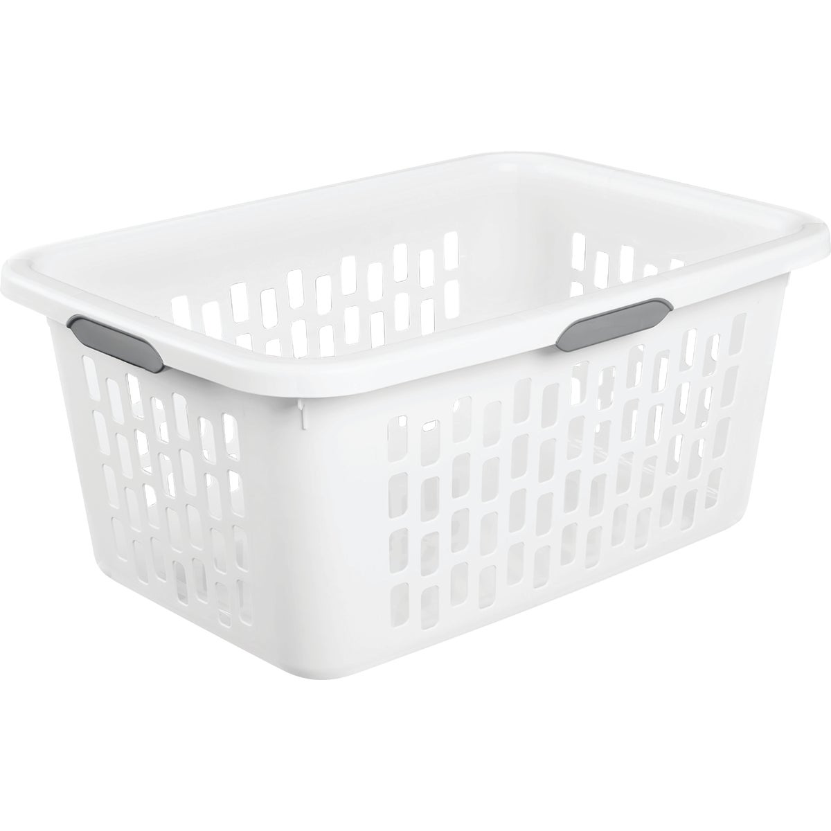 Sterilite 12168006 2 Bushel White Laundry Basket, 4 Reach-Through Handles, Plastic